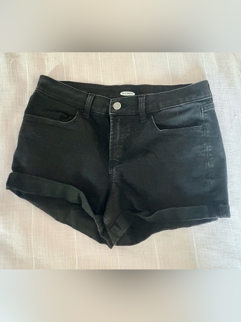 Old Navy Black Women's Denim Cuffed Shorts
